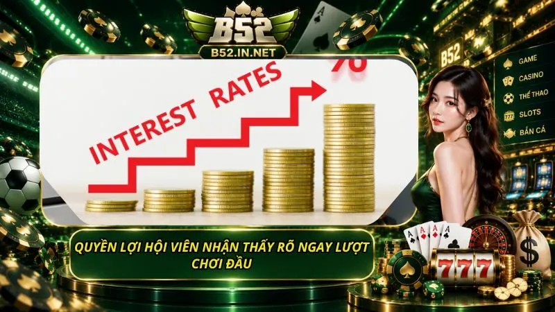 Quyền lợi hội viên nhận thấy rõ ngay lượt chơi đầu