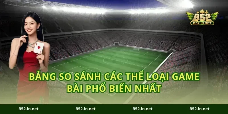 Bảng So Sánh Các Thể Loại Game Bài Phổ Biến Nhất