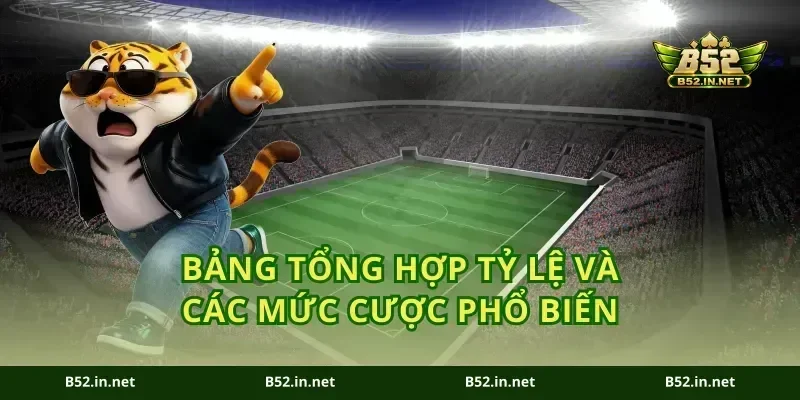 Bảng tổng hợp tỷ lệ và các mức cược phổ biến