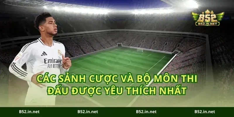 Các sảnh cược và bộ môn thi đấu được yêu thích nhất